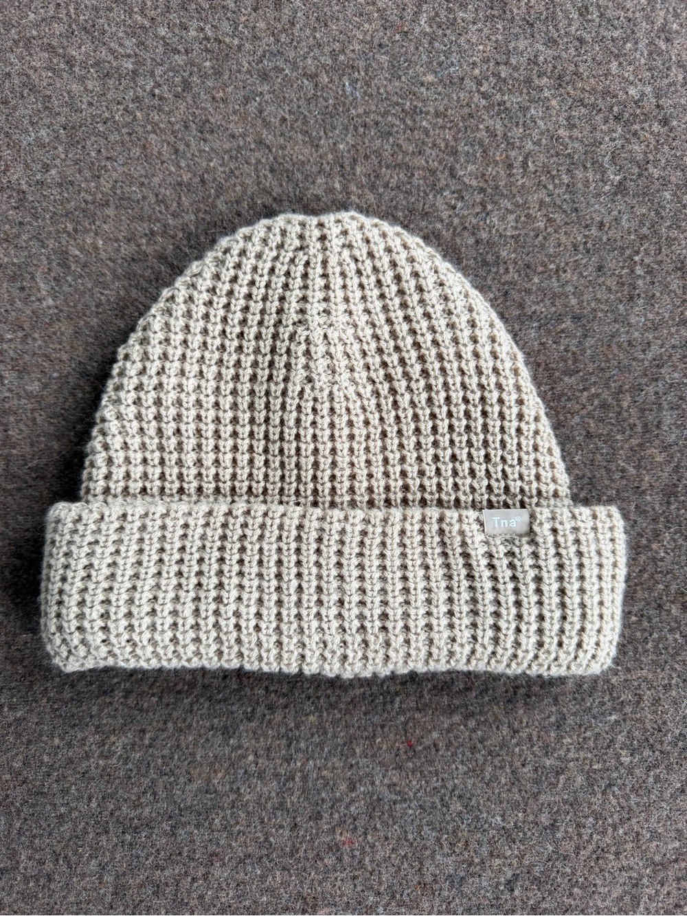 Neutral Beige Waffle Knit Fisherman Beanie - TNA Aritzia